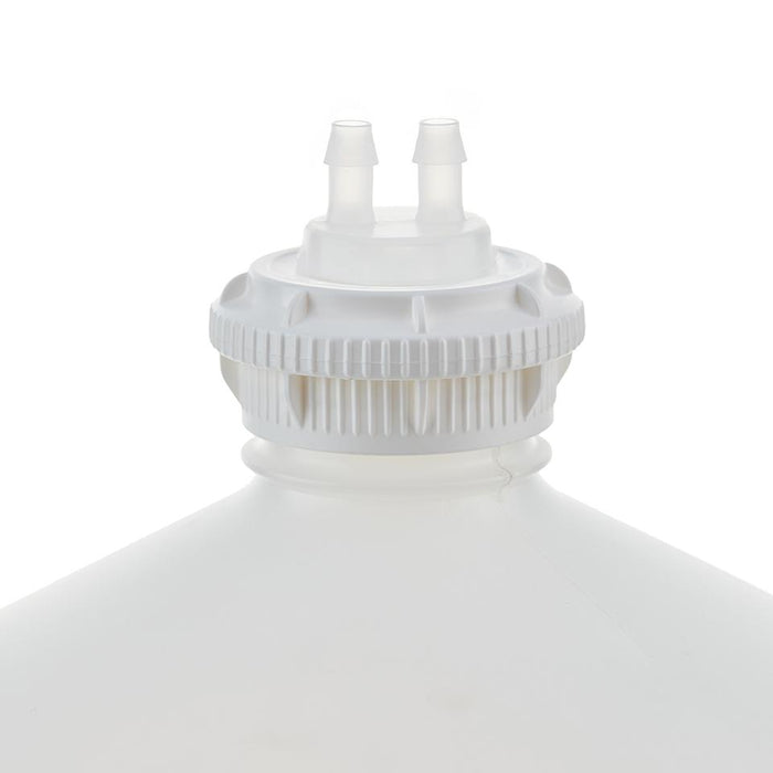 EZBio® GL45 Open Cap & Molded 2x 1/4" HB, White PP for Plastic Bottles