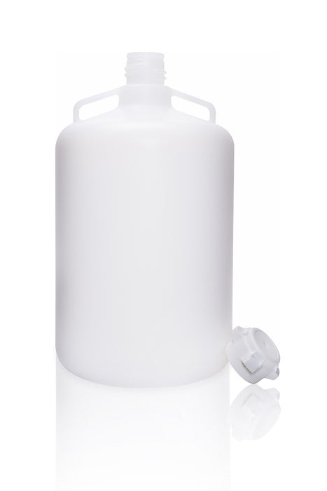 EZLabpure™ Round Carboy, 50L, HDPE, 83mm VersaCap®, PP, White