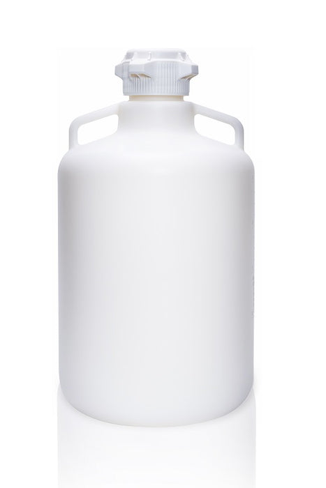 EZLabpure™ Round Carboy, 20L, HDPE, 83mm VersaCap®, PP, White