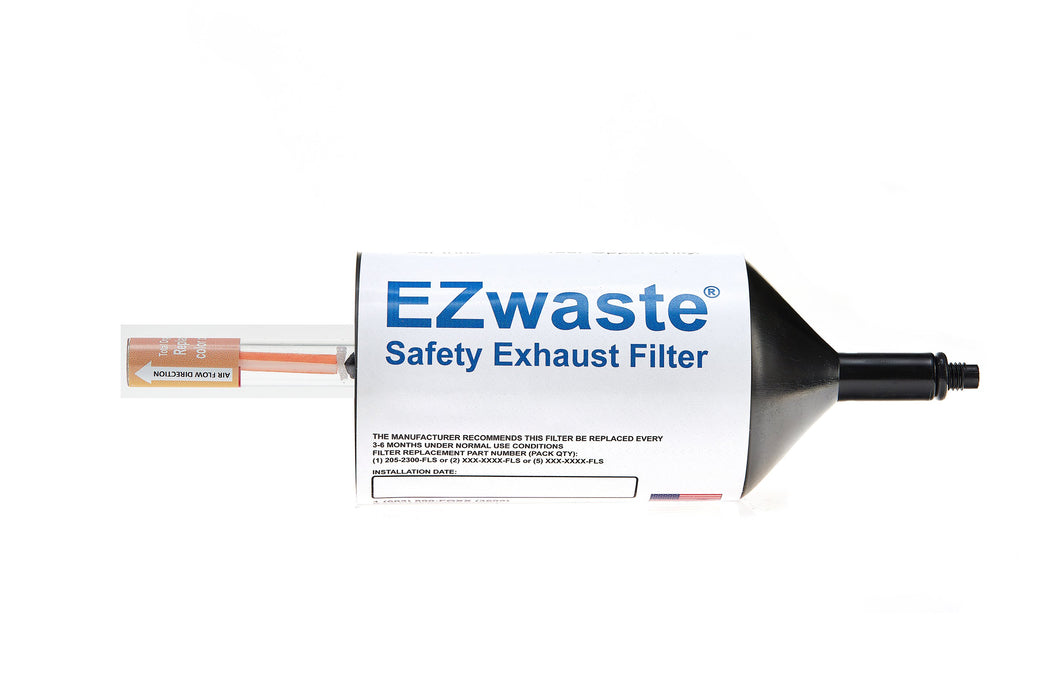 EZwaste® 110 Safety Chemical Exhaust Filter, with Indicator, ¼ -28 Thread, 5/CS