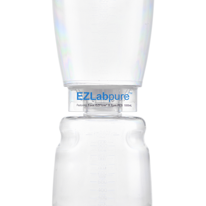EZLabpure™ Sterile Bottle Top Filter Unit, 0.2 µm PES Membrane, 1,000 mL – Pack of 12