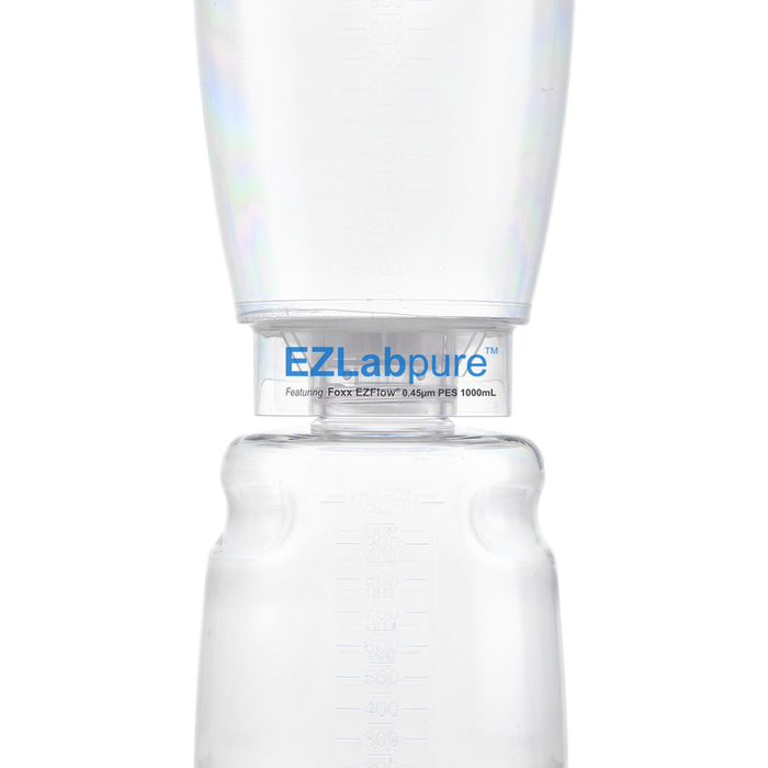 EZLabpure™ Sterile Bottle Top Filter Unit, 0.45 µm PES Membrane, 1,000 mL – Pack of 12