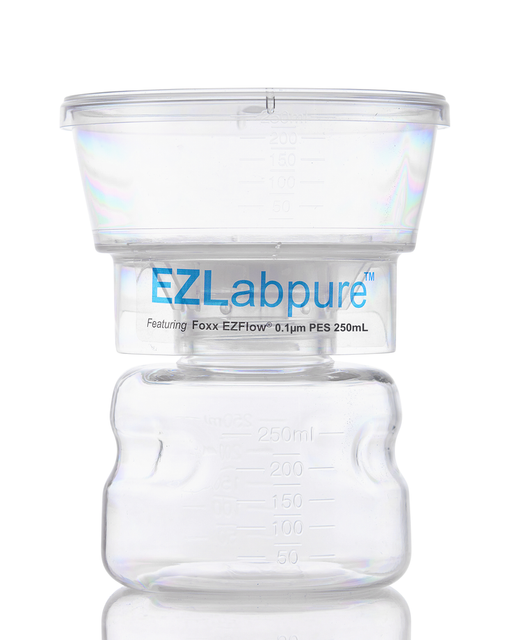 EZLabpure™ Sterile Bottle Top Filter Unit, 0.1 µm PES Membrane, 250 mL – Pack of 12