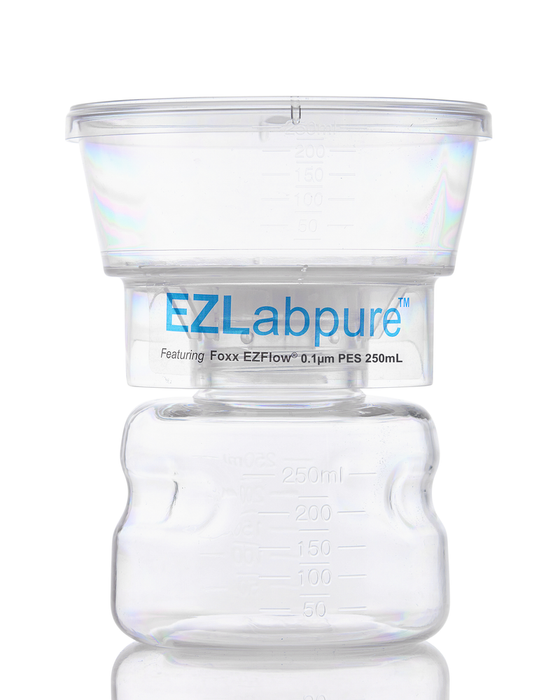 EZLabpure™ Sterile Bottle Top Filter Unit, 0.1 µm PES Membrane, 250 mL – Pack of 12