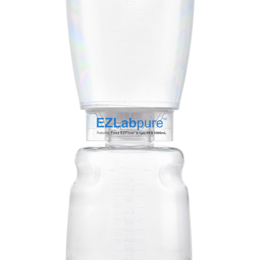 EZLabpure™ Sterile Bottle Top Filter Unit, 0.1 µm PES Membrane, 1,000 mL – Pack of 12