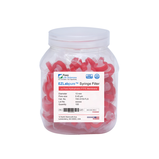 EZlabpure 13mm Syringe Filters – 0.45µm Hydrophobic PTFE, Non-Sterile  Foxx Life Sciences - Hydrophilic filter for laboratory research and sample preparation. | img_1 | Foxx Life Sciences India | FoxxLifeSciences.in