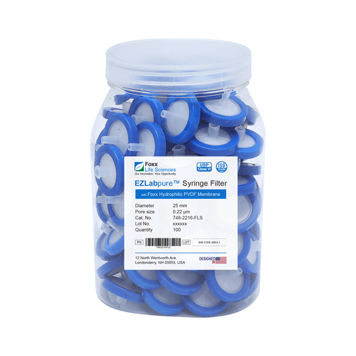 EZlabpure 25mm Syringe Filters – 0.22µm Hydrophilic PVDF Membrane, Non-Sterile for Analytical Filtration  Foxx Life Sciences | img_11 | Foxx Life Sciences India | FoxxLifeSciences.in