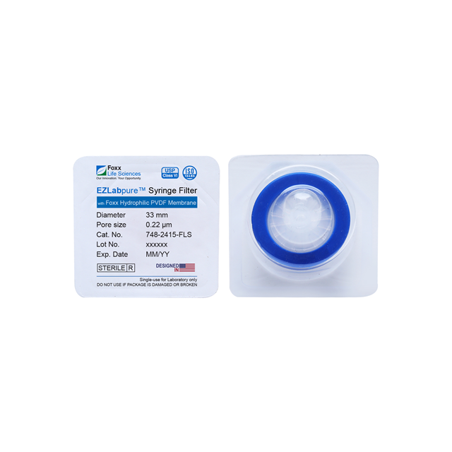 Membrane Solutions 33mm Syringe Filter – 0.22µm PVDF Membrane, Sterile (Pack Of 5)