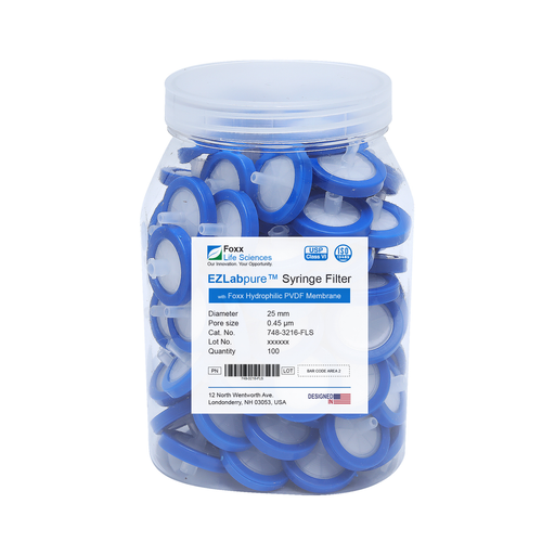 EZlabpure 25mm Syringe Filters – 0.45µm Hydrophilic PVDF Membrane, Non-Sterile for Analytical Filtration  Foxx Life Sciences | img_8| Foxx Life Sciences India | FoxxLifeSciences.in