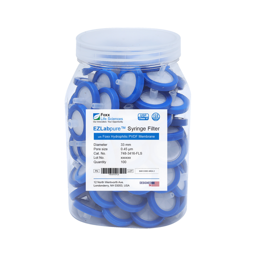 EZlabpure 33mm Syringe Filters – 0.45µm Hydrophilic PVDF Membrane, Non-Sterile for Analytical Filtration  Foxx Life Sciences | img_7 | Foxx Life Sciences India | FoxxLifeSciences.in