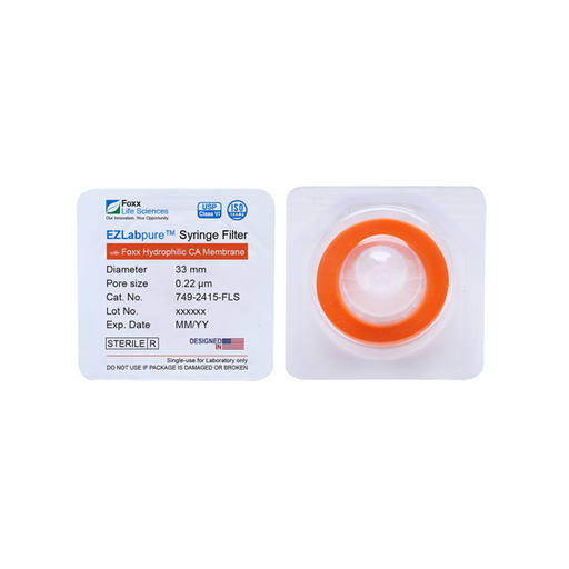 EZlabpure 33mm Syringe Filters – 0.22µm Cellulose Acetate, Sterile  Foxx Life Sciences | img_1 | Foxx Life Sciences India | FoxxLifeSciences.in