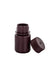 Brown glass dropper bottle with cap on a white background