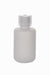 White plastic bottle with cap on a white background