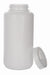 White plastic bottle with a cap on a white background
