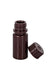 Brown plastic bottle with cap on a white background