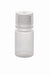 Clear plastic bottle with a white cap on a white background
