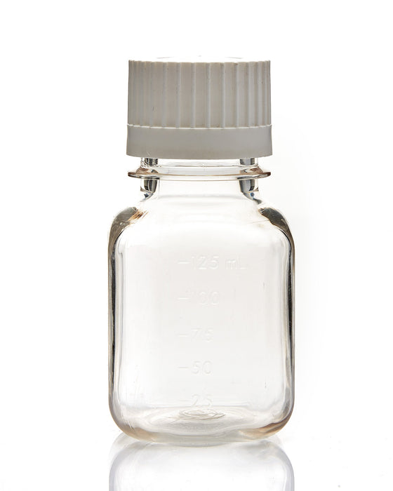 EZBio® Bottle, PC, Sterilized, 125mL, Closed Cap, pk/24