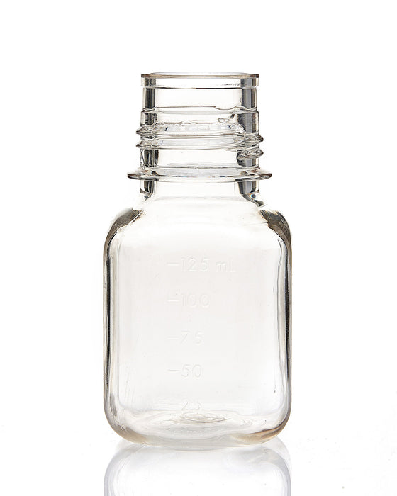 EZBio® Bottle, PC, Non-Sterile, 125mL, No Cap, pk/24