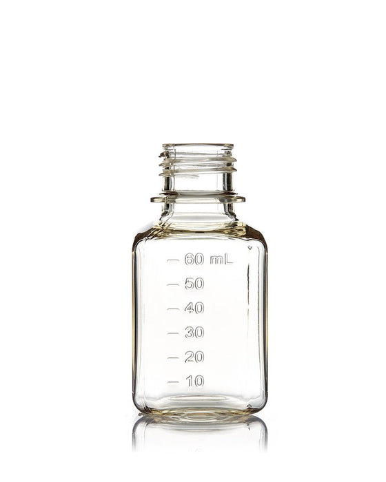EZBio® Bottle, PC, Non-Sterile, 60mL, No Cap, pk/24