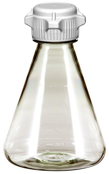 1L EZclear® Erlenmeyer Flask w/ 53B Vented VersaCap®, Sterile