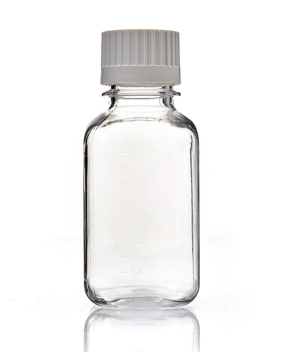 EZBio® Bottle, PC, Sterilized, 250mL, Closed Cap, pk/24