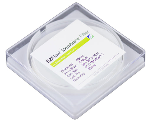 25 pack EZFlow® 90mm 0.45µm Nylon Membrane Disc Filter