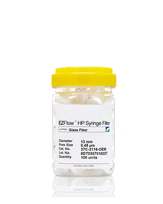 EZFlow® 13mm Syringe Filter, .45μm Glass Fiber, 100/pack