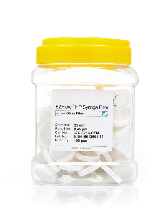 EZFlow® 25mm Syringe Filter, .45μm Glass Fiber, 100/pack