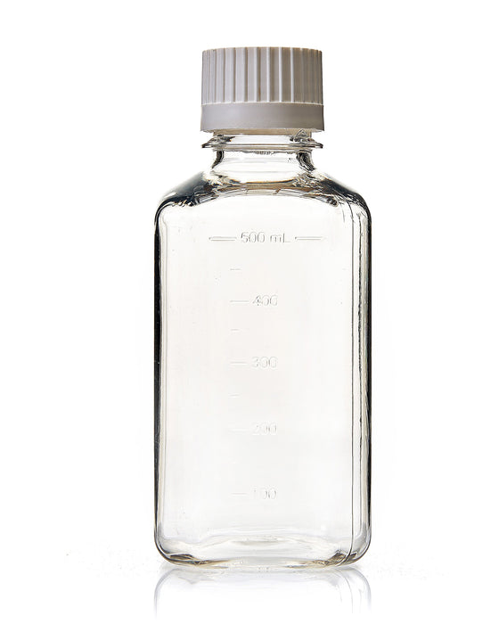 EZBio® Bottle, PC, Sterilized, 500mL, Closed Cap, pk/12