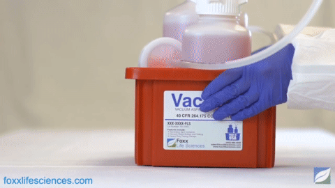 Vactrap2™, HDPE (Bleach-Compatible), 1L + 1L, Red Bin, 1/4" ID Tubing